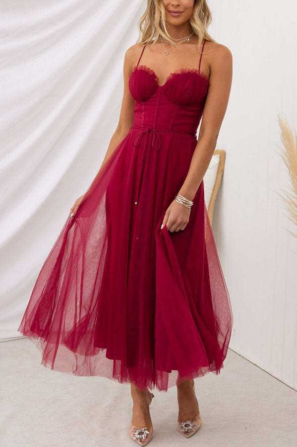 Robe longue de soirée à bretelles en mousseline de soie de princesse moderne