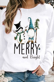 Christmas gift snowman print sweatshirt