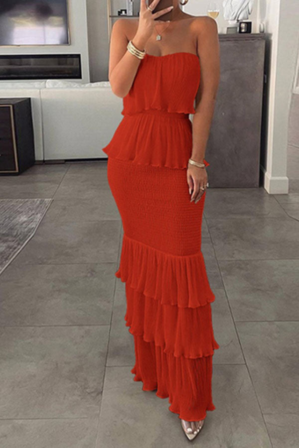 RUFFLE LAYERED DRESS