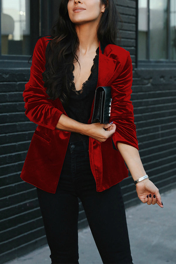 Chic Influencer Velvet Blazer