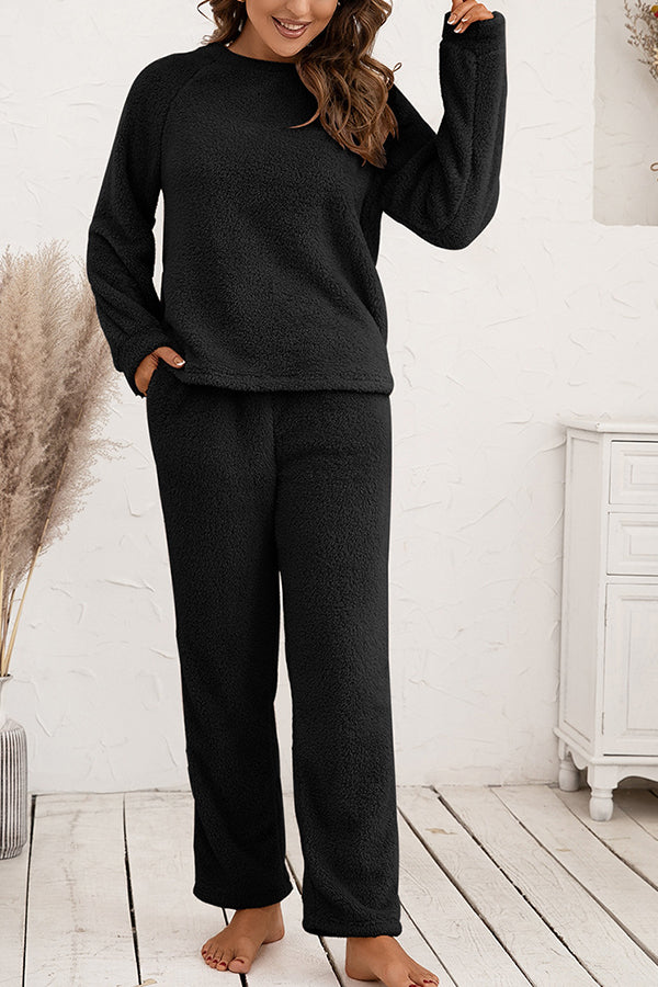 Two-piece double-sided plush set for home clothes