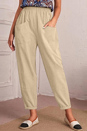 Corduroy Pants with Elastic Waistband