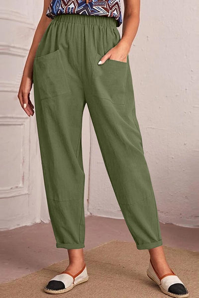 Corduroy Pants with Elastic Waistband