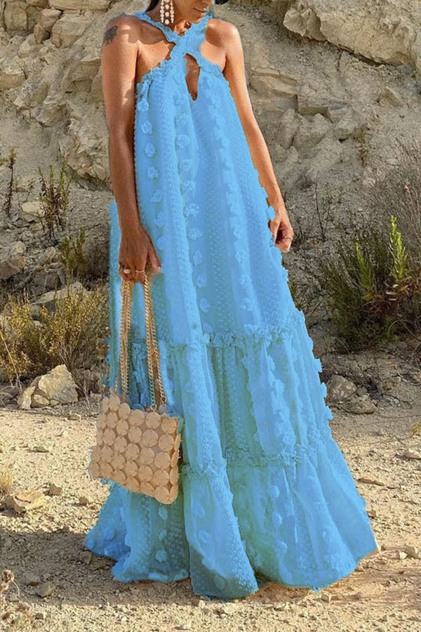 Robe gâteau fleurie tridimensionnelle