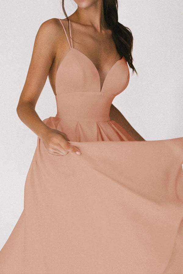 Elegant strappy V-neck dress