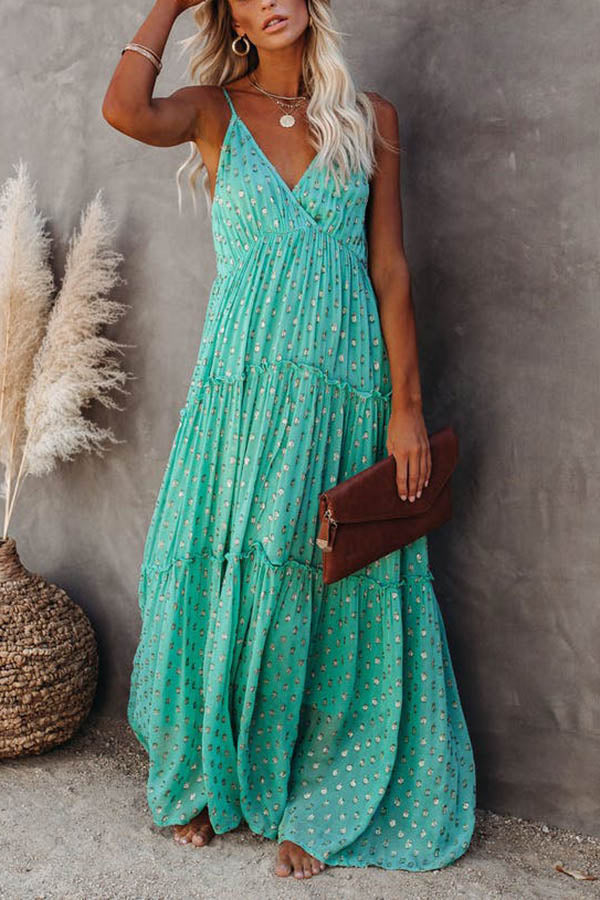 Robe longue à volants ajustable