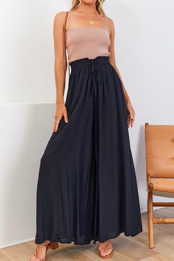 Solid Color Lightweight Flowy Wide Leg Pants