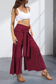 Bandage Casual Women's Wide Leg Pants