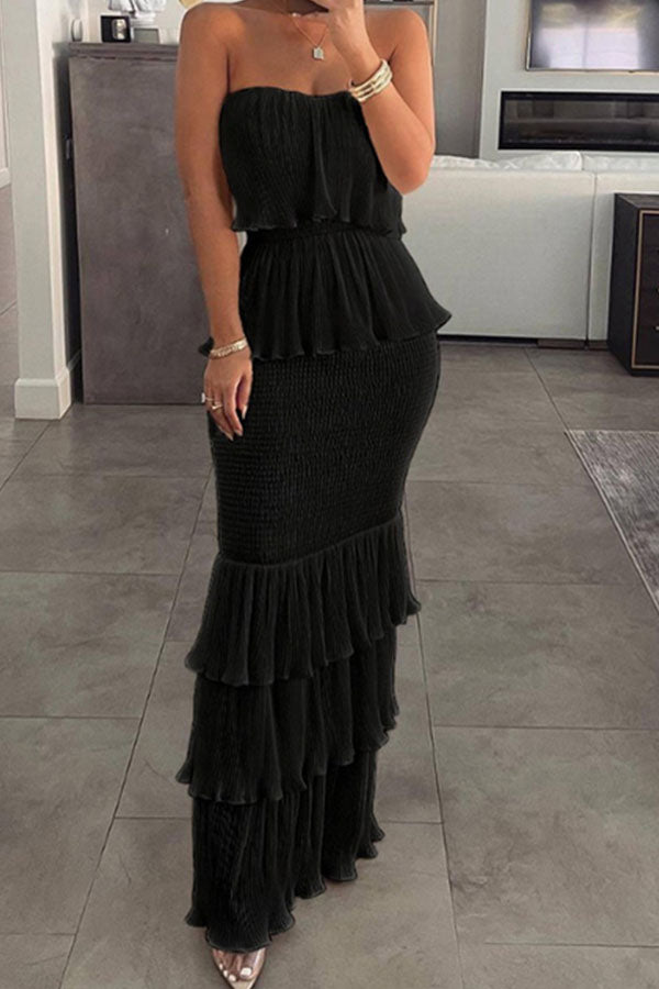 RUFFLE LAYERED DRESS