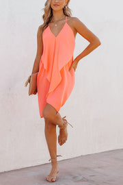 Such A Flirt Halter Ruffle Mini Dress