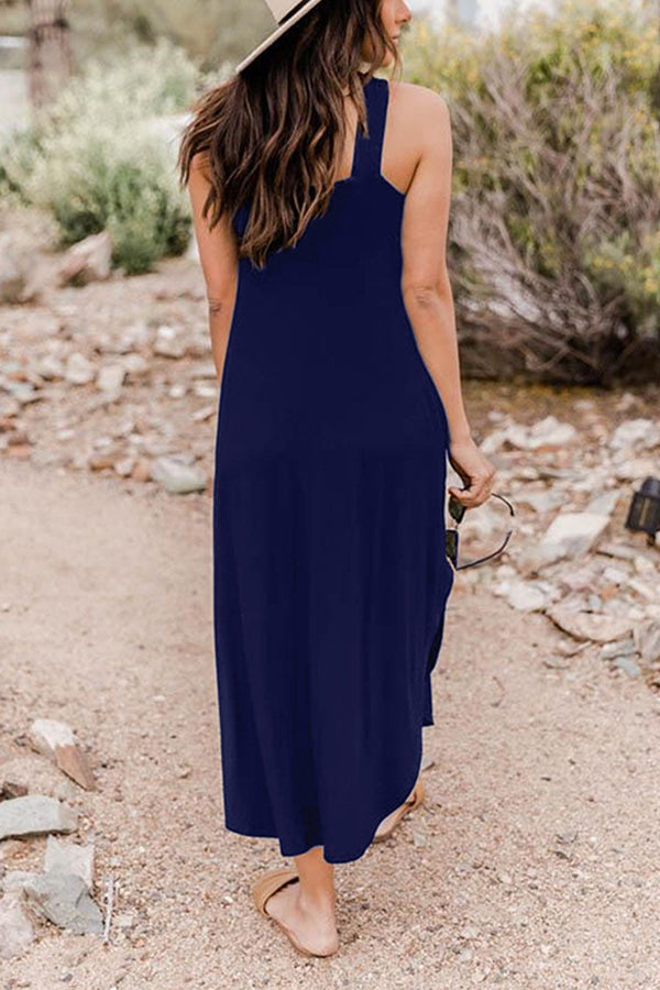 Off Shoulder Casual Comfortable Halter Long Pocket Dress