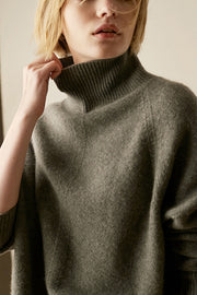 Pullover loose thickened turtleneck cashmere sweater