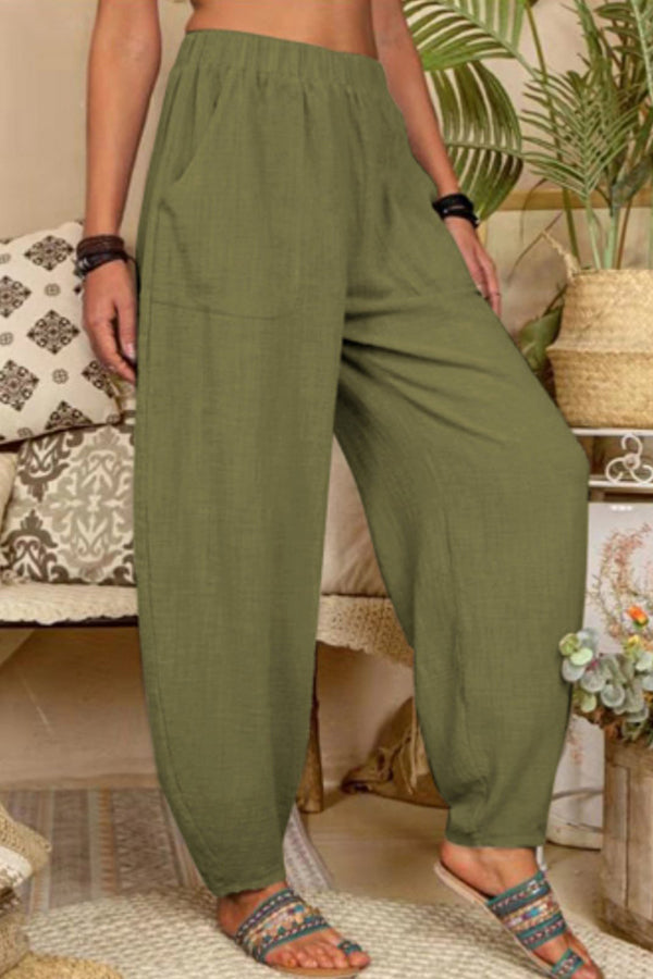 Women's Pure Color Casual Cotton Pants