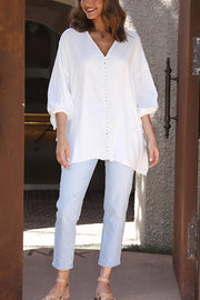 v neck button down shirt