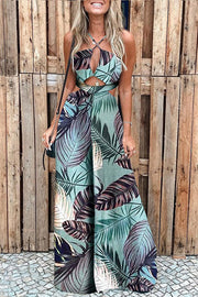 Digital printing sexy beach ladies jumpsuit