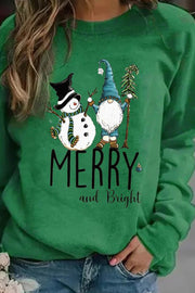 Christmas gift snowman print sweatshirt