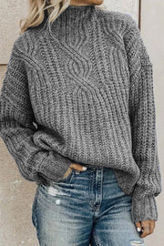 Turtleneck Twist Knit Top Sweater