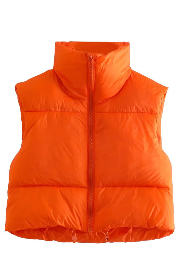 gilet rembourré à col montant et fermeture éclair