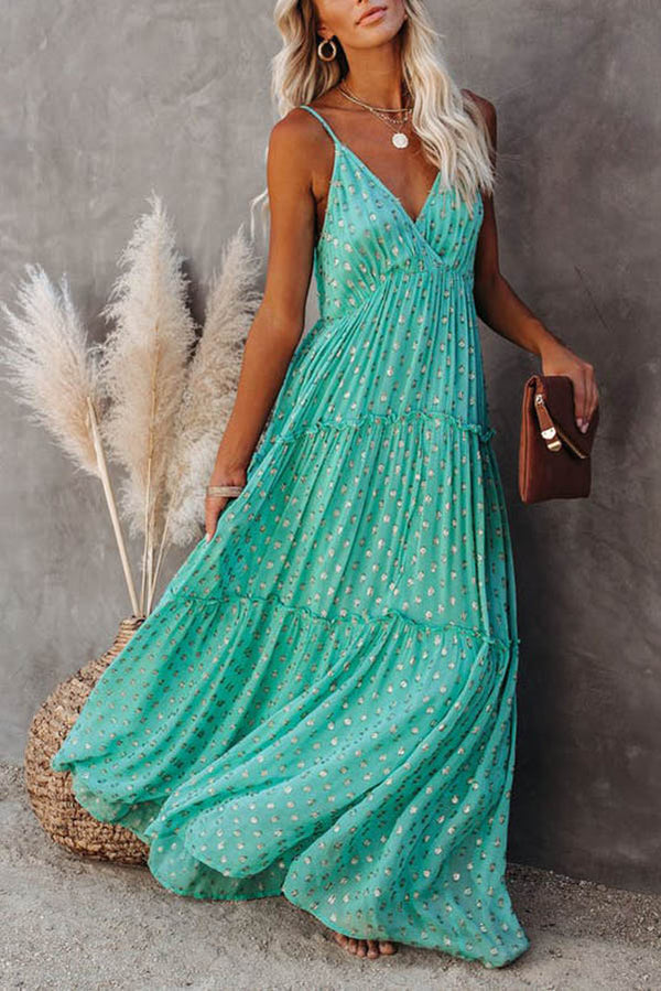 Robe longue à volants ajustable