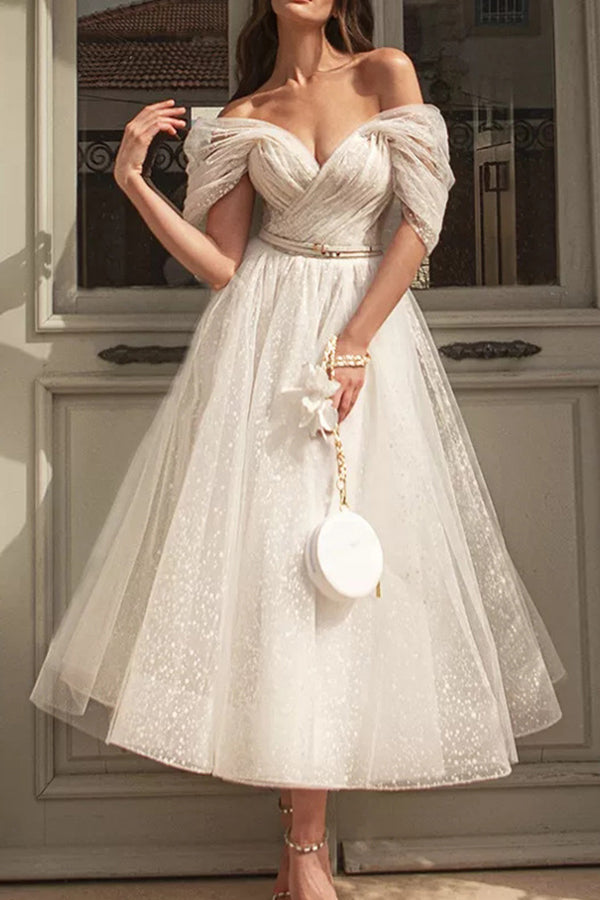 Raglan Sleeve V Neck Dress Gown Midi Skirt