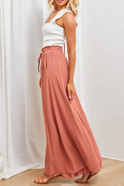 Solid Color Lightweight Flowy Wide Leg Pants