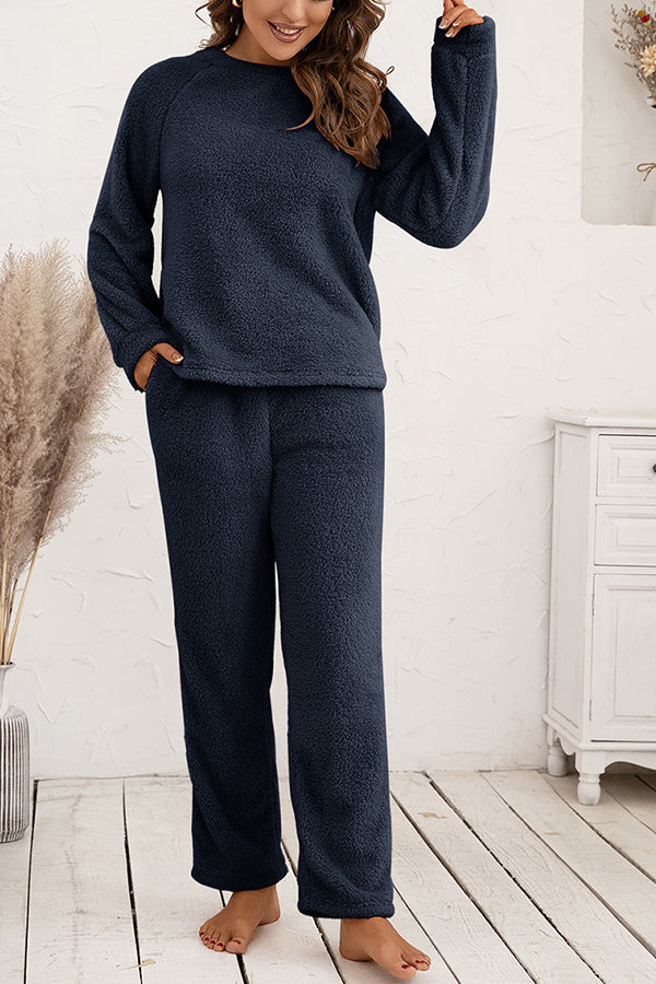 Two-piece double-sided plush set for home clothes