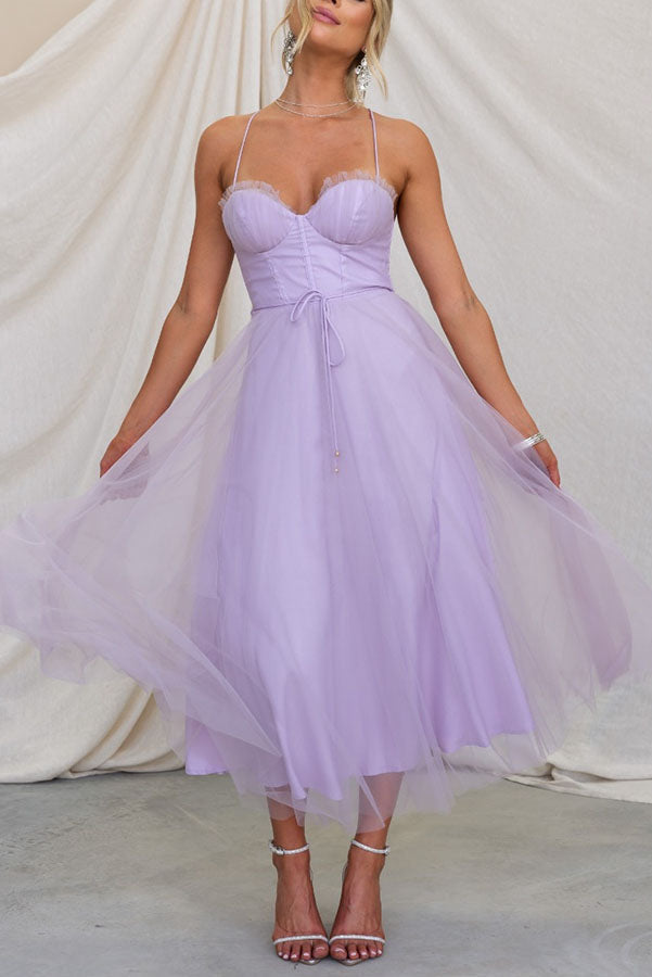 Robe longue de soirée à bretelles en mousseline de soie de princesse moderne