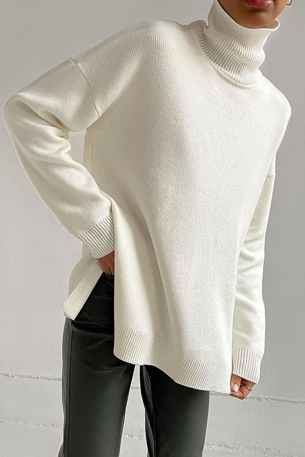 turtleneck loose knit sweater