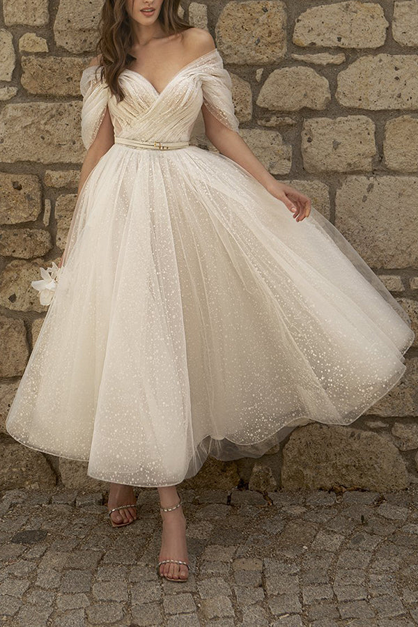Raglan Sleeve V Neck Dress Gown Midi Skirt