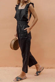 Marlee Bow Ruffled Backless Jumpsuit