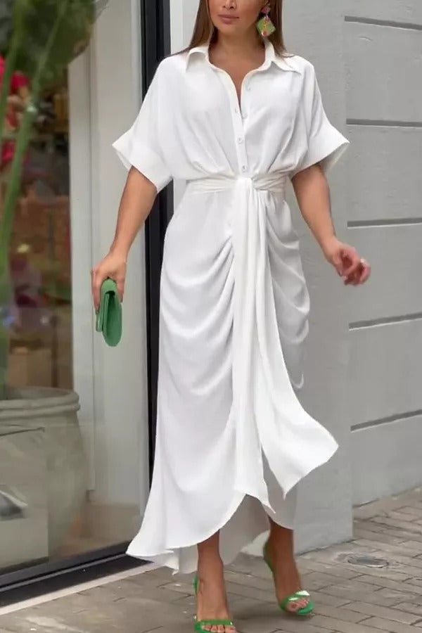 Daring Heart – Midi-Hemdkleid mit Bindeband vorne 