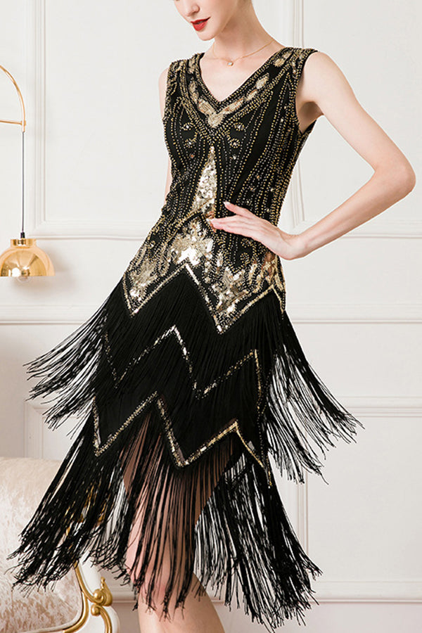 Gatsby Cocktail Ball Sequin Beaded Dress