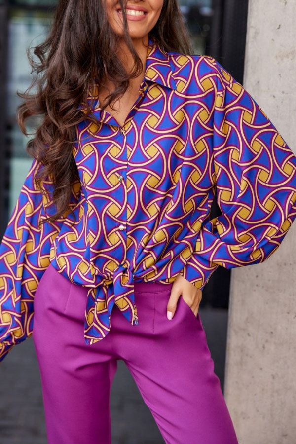 Comfortable Statement Casual Printed Blouse