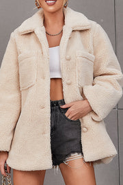 women's warm lamb fleece coat