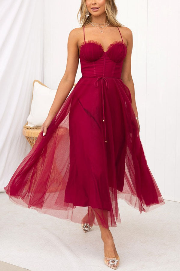 Robe longue de soirée à bretelles en mousseline de soie de princesse moderne