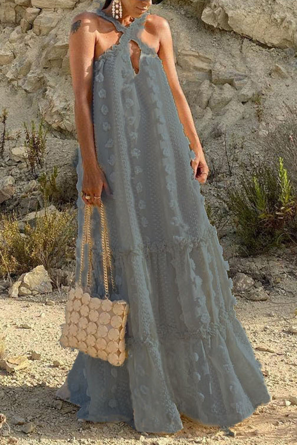 Robe gâteau fleurie tridimensionnelle