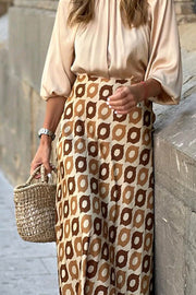 Polka dot print maxi skirt