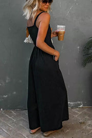 Cayo Smocked Pocketed Wide Leg Jumpsuit