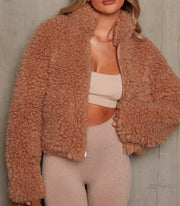 New Plush Cardigan Cropped Jacket