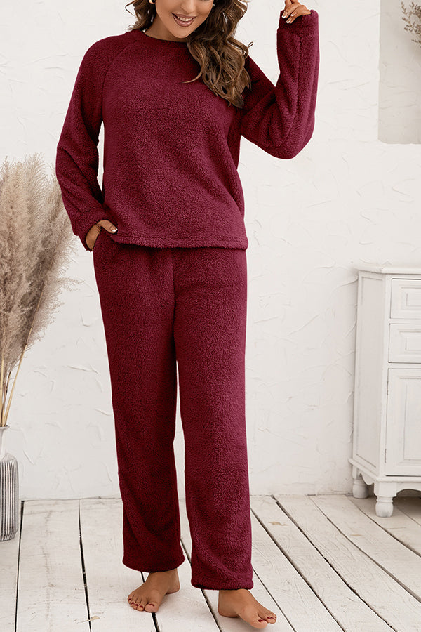 Two-piece double-sided plush set for home clothes