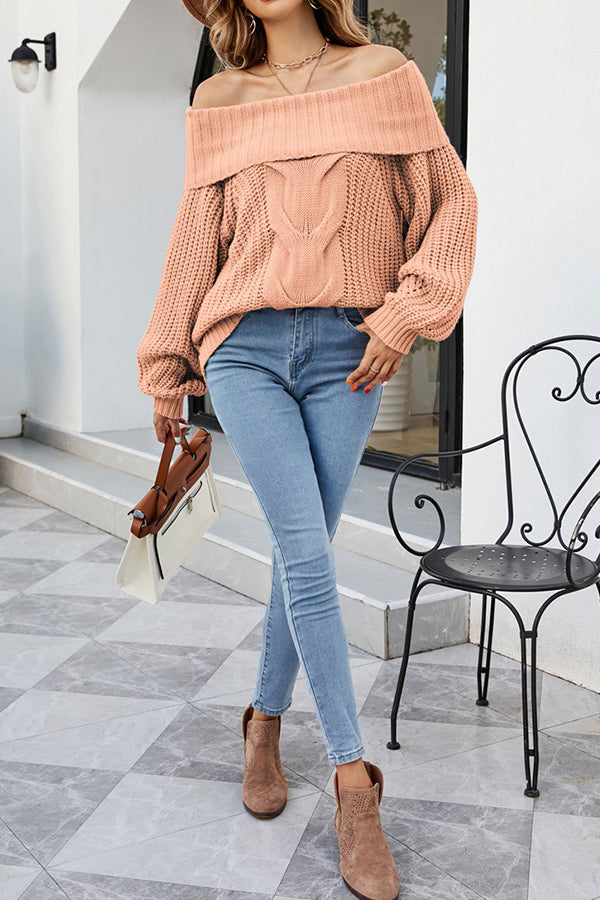 Women's One Shoulder Sexy Knit Pullover Off Shoulder Sweater