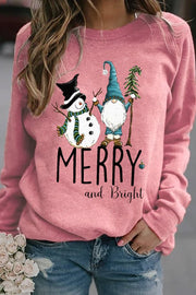 Christmas gift snowman print sweatshirt