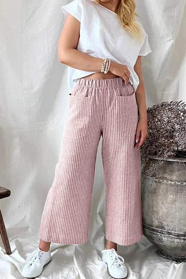 Cotton Linen Loose Fashion Casual Straight Leg Pants Women's Clothes