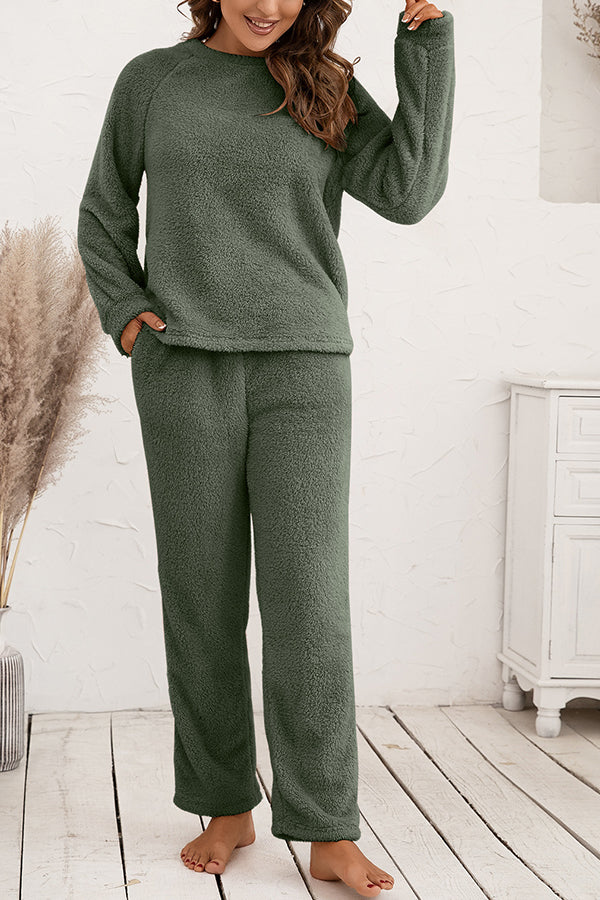 Two-piece double-sided plush set for home clothes