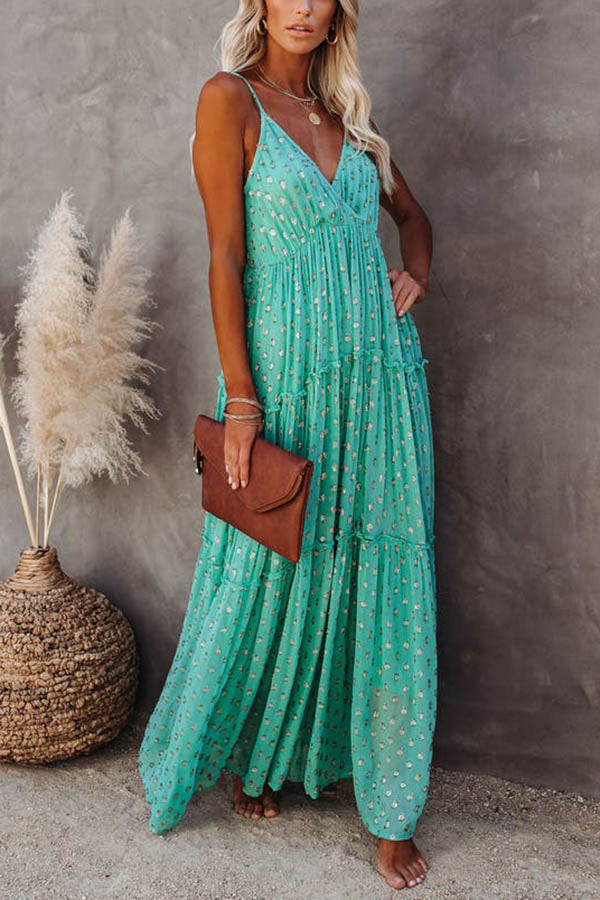 Adjustable Tiered Maxi Dress