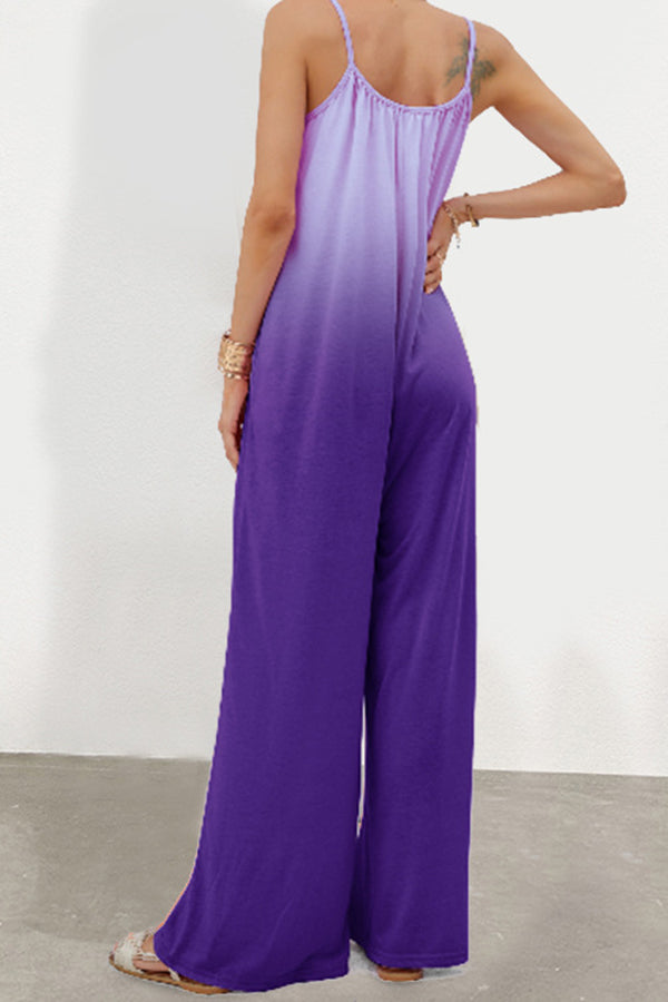 Summer New Women's Casual Loose Sleeveless High Waist Jumpsuit