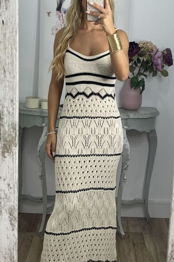 Robe nuisette noire à motifs géométriques 
