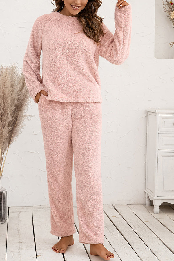 Two-piece double-sided plush set for home clothes
