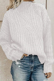 Turtleneck Twist Knit Top Sweater