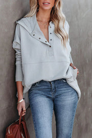 Women's New V-Neck Hooded Irregular Sweater